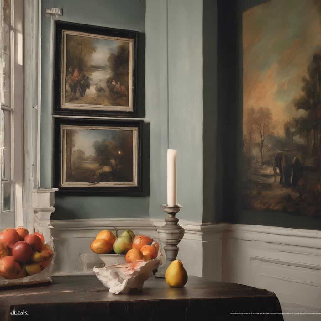 Αντικείμενο της εικόνας είναι μια εσωτερική γκαλερί τέχνης με πίνακες ζωγραφικής που αναδεικνύουν την δυναμική της κίνησης στην τέχνη.