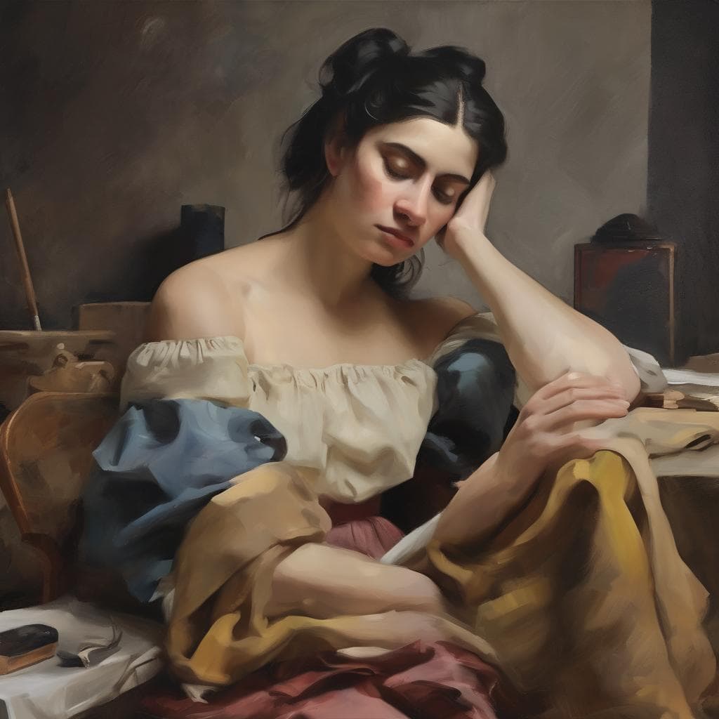 Η Δυναμική της Κίνησης στην Τέχνη, πορτρέτο γυναίκας, Juan Martín CABEZALERO, εσωτερικό, ρεαλιστικό, καλλιτεχνικό.